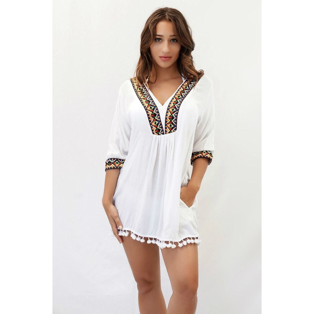 White Embroidered Tunic